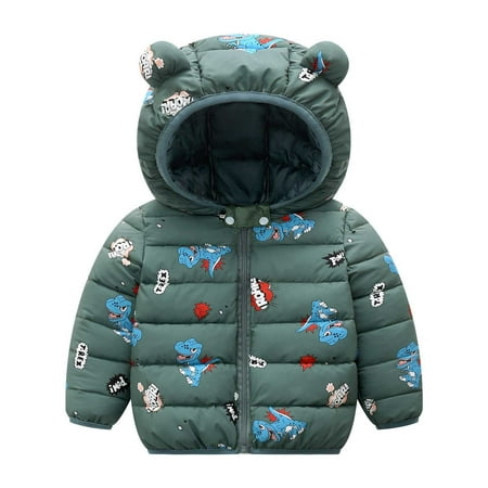 

Infant Baby Boys and Girls Winter Down Jacket Fashion Warm Bear Ears Hooded Cotton-padded Clothes Cute Thick Zipper Jacket Down Jacket