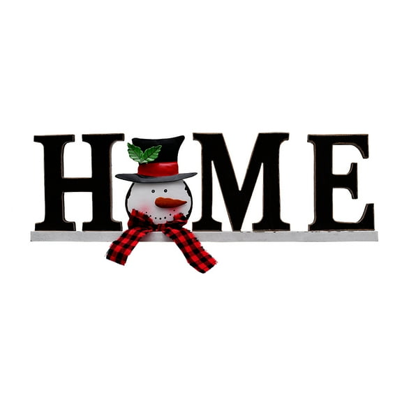 Wood Home Sign Christmas Snowman Decor Freestanding Cut Out Wooden Home Letter Word Sign Tabletop Shelf Decor For Christmas Holiday Decor