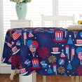 thumbnail image 4 of 4th of July Oval Tablecloth 60x84 Memorial Day Patriotic Table Cloths Waterproof American Flag Table Cover for Oval Table, 4 of 6