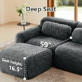 thumbnail image 4 of [Luckynote]Modular Sectional Sofa Couches,Soft Fluffy Plush Fabric Bottom Anti-Slip Design,32D High Density Sponge,No Assembly Required Ergonomic Design,With Throw Pillows Fits Living Rooms,Dark Grey, 4 of 25