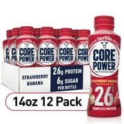 Core Power Protein Shake with 26g Protein by fairlife, Strawberry Banana, 14 fl oz, 12 Count