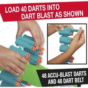 Tetrashot Green & White Dart Blaster W/ 98 Accu-Blast Darts & Dart Belt, Ages 6+