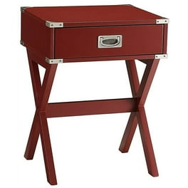 Modern Red X Shape Wooden Storage End Table Modern Red X Shape Wooden Storage End Table