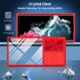 thumbnail image 3 of Allytechgroup Galaxy S23 Ultra Clear Case with Tempered Glass Screen Protector, Sliding Camera Lens Protector Anti-Yellow Shockproof Rugged Slim Fit Shell Cover for Samsung Galaxy S23 Ultra, Red, 3 of 7