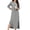 Dark Blue, variant on Women Nightgowns Hooded Ribbed Knit Kangaroo Pocket Side Slits Ankle Length Long Sleeve for Cold Evenings at Home and Weekend Mornings