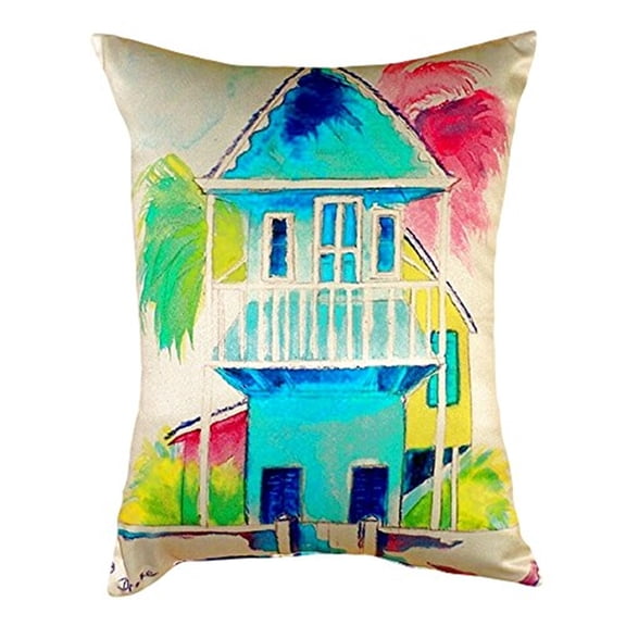 Betsy Drake NC232 16 x 20 in. W. Palm Hut Blue No Cord Pillow
