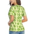 thumbnail image 3 of Vsdgher Various Lemons Women Shirts V Neck Short Sleeve Tops T-Shirt Basic Tees, S to 3XL3X-Large, 3 of 5