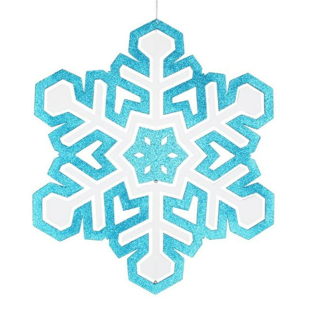 Vickerman M187911 25 in. White 3D Foam Glitter Snowflake Ornament