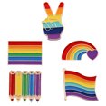 thumbnail image 2 of Miangastore 5Pcs Decorative Brooch Rainbow Breastpin Homosexual Brooches Clothes Accessory, 2 of 8
