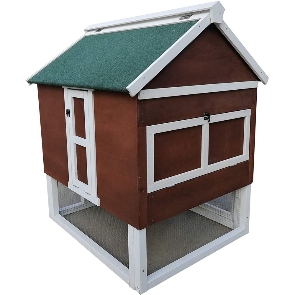 Sturdy Wood Frame Plywood Chicken Coop Hen House 2 Nesting Box