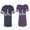 Men Navy / Women Purple, variant on Chess King QueenUnisex Couple Matching Cotton Jersey style T-Shirt Contrasting stripes on sleeves (Men Navy / Women Black) (Men S / Women S)