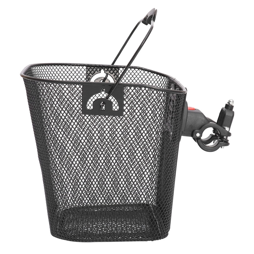 ELAYARD Black Large Capacity Front Frame Bike Basket 1-Pack Handlebar Storage Accessory for Cycling