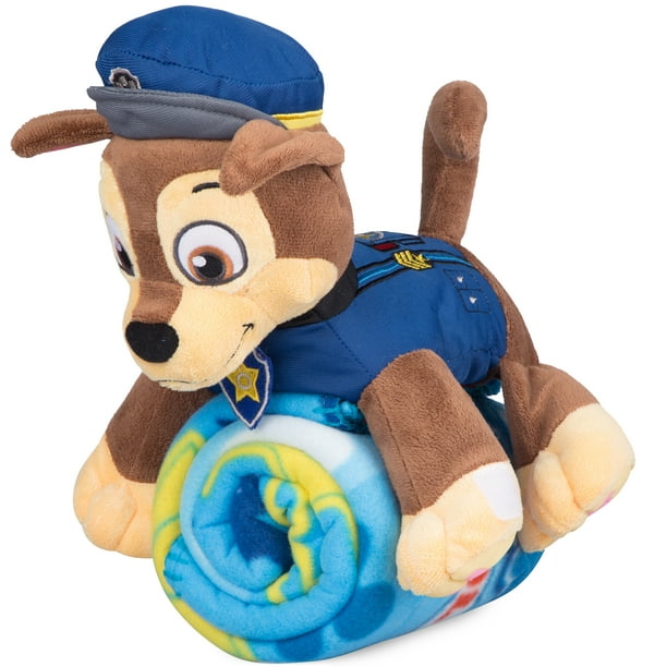 PAW Patrol Kids Chase Fleece Throw and Character Hugger Pillow Set
