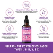 Premium Liquid Collagen For Dogs - 5x Collagen Types I, II, II, V & X - Support For Joints, Skin, Coat, Bone, Immune System & Hips - Collagen Supplement With Hyaluronic Acid - Made In USA - 2oz