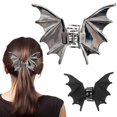 thumbnail image 2 of Halloween Bat Hair Claw Clips, Gothic Punk Metal Hair Accessories for Women, Party Styling, 2 of 4