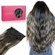 thumbnail image 1 of WENNALIFE Extensiones de cabello humano con clip, 18 pulgadas, 4.23 oz, 7 piezas Balayage, extensiones de cabello natural negro a rubio claro, extensiones de cabello humano con clip, extensiones de ca, 1 of 5