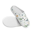 thumbnail image 3 of Daiia Sea Creatures Print Women’s Fuzzy Slippers Memory Foam Lightweight House Shoes Cozy Loafer Flannel House Shoes-40/41, 3 of 7