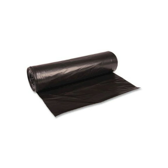 Boardwalk Recycled Low-Density Polyethylene Can Liners, 56 gal, 1.6 mil, 43" x 47", Black, Perforated, 20 Bags/Roll, 5 Rolls/Carton