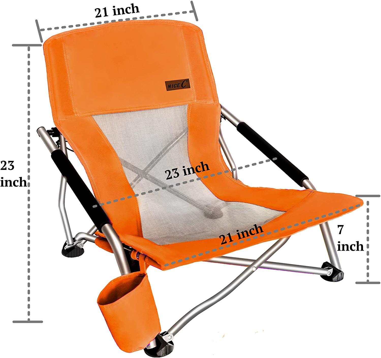 Folding Camping Chairs High Back outdoor Portable Fishing Chair UK black orange 