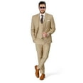 thumbnail image 2 of Slim Fit 2 Button Tan Beige Notch Lapel Men's Suit With Vest 44 Short, 2 of 7
