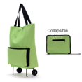 thumbnail image 3 of OPKALL Large Thickened Canvas Lightweight Foldable Shopping Trolley Wheel Bag green, 3 of 7