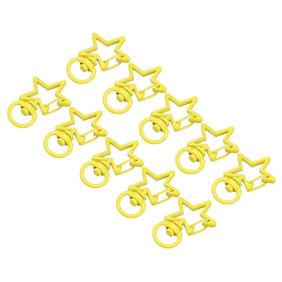 Swivel Clasps Snap Hook, Star Shape Lobster Claw Clasp for DIY Yellow, 24Pack