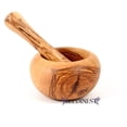 thumbnail image 4 of Mini Olive Wood 3" Mortar and Pestle, Handmade Crush Spices Garlic Smasher, 4 of 4