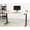 Black Manual Height Adjustable Stand Up Desk Frame with Crank System Ergonomic Standing 2 Leg
