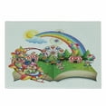 thumbnail image 1 of Ferris Wheel Cutting Board, Dreamy Fun Circus Amusement Park with Rainbows and Clowns in a Book Cartoon, Decorative Tempered Glass Cutting and Serving Board, in 3 Sizes, by Ambesonne, 1 of 2