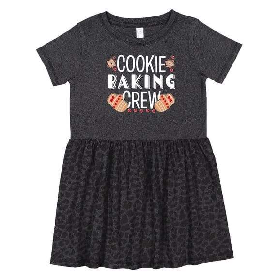 Inktastic Christmas Cookie Baking Crew with Oven Mitts Girls Toddler Dress