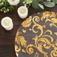 Efavormart 10 Pack Metallic Gold Sheer Organza Round Placemats with Swirl Foil Floral Design, 13 ...
