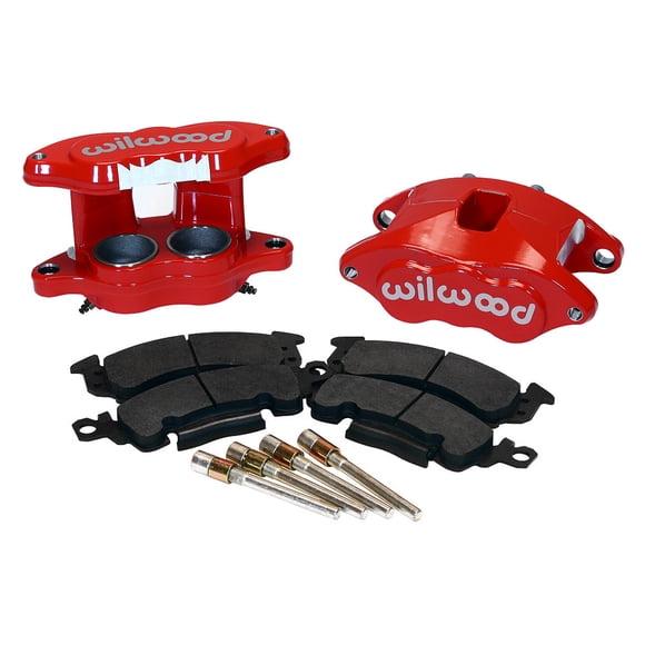 Wilwood Brakes Brake Caliper 140-11290-R Floating Mount; Dual Piston Caliper/One 2 Inch And One 1-1/4 Inch; With BP-10 Metallic Brake Pads; Powder Coated; Red; Aluminum