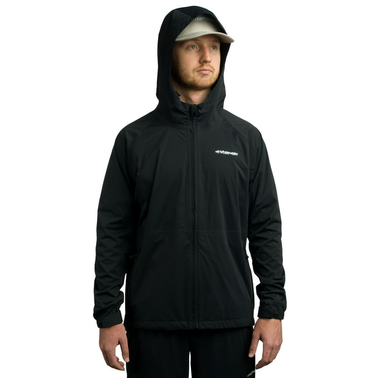 Whitewater Fishing Men’s Packable Rain Jacket, Rain Gear for Men (Black,  3X-Large)