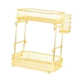 thumbnail image 2 of Tier Spice Rack Organizador de almacenamiento de cocina Rettable Estante de baño Multiuse Desechable Canasta de frutas para la oficina en Oro, 2 of 9