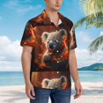 thumbnail image 3 of Fotbe Cute Maple Leaf Koala Camisa Hawaiana para Hombre Unisex – Camisa Casual de Verano con Botones de Manga Corta de Algodón y Lino,Medium, 3 of 7
