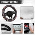 thumbnail image 4 of KUIFORTI Skull Flowers Front Car Seats Cover 6 Pack with Auto Center Console Armrest Pad Steering Wheel Cover Auto Seat Belt Cover Full Protection Fit for Cars SUV Sedans, 4 of 6