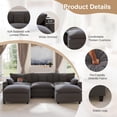thumbnail image 3 of Ucloveria 116.5" U-Shaped Modular Sectional Couch With Ottoman, Cup Holders & Charging Ports - Chenille Cloud Couch, 5-Seat Deep Seat Sofa For Living Room, Apartment,Gray, 3 of 8