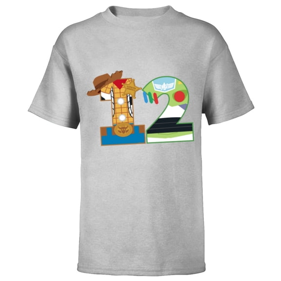 Disney and Pixar’s Toy Story Twelfth Birthday 12 Years Old - Short Sleeve T-Shirt for Kids - Customized-Athletic Heather