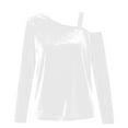 thumbnail image 6 of HongQid Women's Long Sleeve Tunic Tops Velvet Casual Cold Shoulder Blouse Shirts, 6 of 8