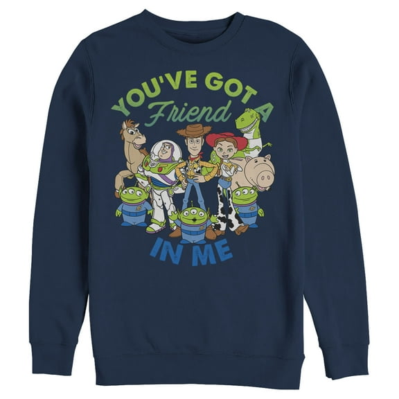 Men's Toy Story Friend in Me Scene  Sweatshirt Navy Blue Medium