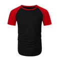thumbnail image 3 of JAJAHO Men's Running Shirts Raglan Short Sleeve Fitness Stretchy Sports Top Color Block Crew Neck Base Layer T Shirt Summer Workout Gym Leisure Tops, 3 of 9