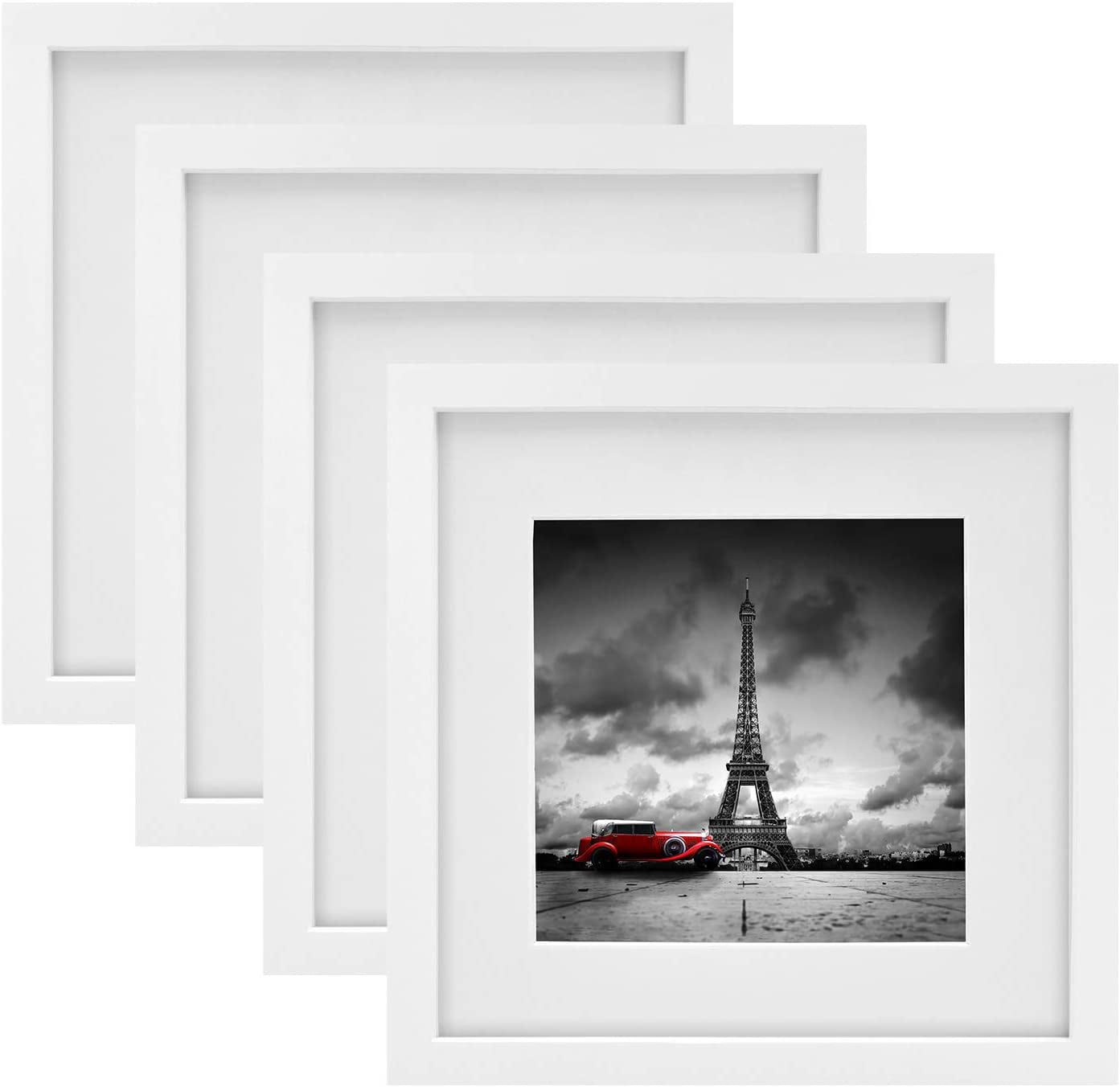 Frame Smart pack of 4 White picture/photo mounts size 10x10 for 8x8 inches 