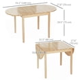 thumbnail image 3 of HOMCOM 55" Wood Kitchen Table, Drop Leaf Tables for Small Spaces, Natural, 3 of 10