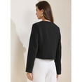 thumbnail image 4 of DARING DIVA Women's Cropped Button Down Work Business Tweed Blazers S Black, 4 of 6