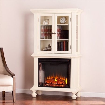 Bowery Hill Electric Fireplace Bookcase In White Walmart Com