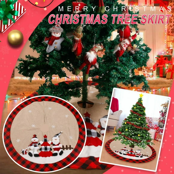 Bigersell Christmas Tree Skirts Rug 38 Inch Christmas Tree Skirt Snowflake Pattern Christmas Tree Skrits Decor Tree Skirt Mat A One Size