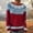 002 Red, variant on Women's Colorful Vintage Knitted Sweaters Crewneck Stripes Long Sleeve Casual Boho Tops