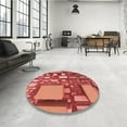 thumbnail image 4 of Ahgly Company Machine Washable Indoor Square Transitional Red Area Rugs, 5' Square, 4 of 7