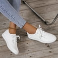 thumbnail image 5 of KELINFONG Women's Comfortable Walking Shoes Tennis Athletic Casual Lace up Sneakers Casual White Shoes, 5 of 7
