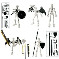 3D Printed Dummy13 Magnetic Skeleton Action Figure, Action Figures DIY Multi-Jointed Movable Skeleton Figure with Multiple Weapons, Desktop Decorations (1 Skeleton 4 Weapons 4 Hands)